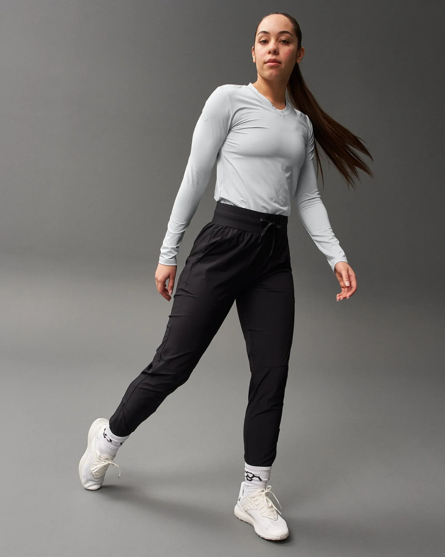 Shirts & Tees>RUDIS Performance Women's V-Neck Long Sleeve - Lunar Gray
