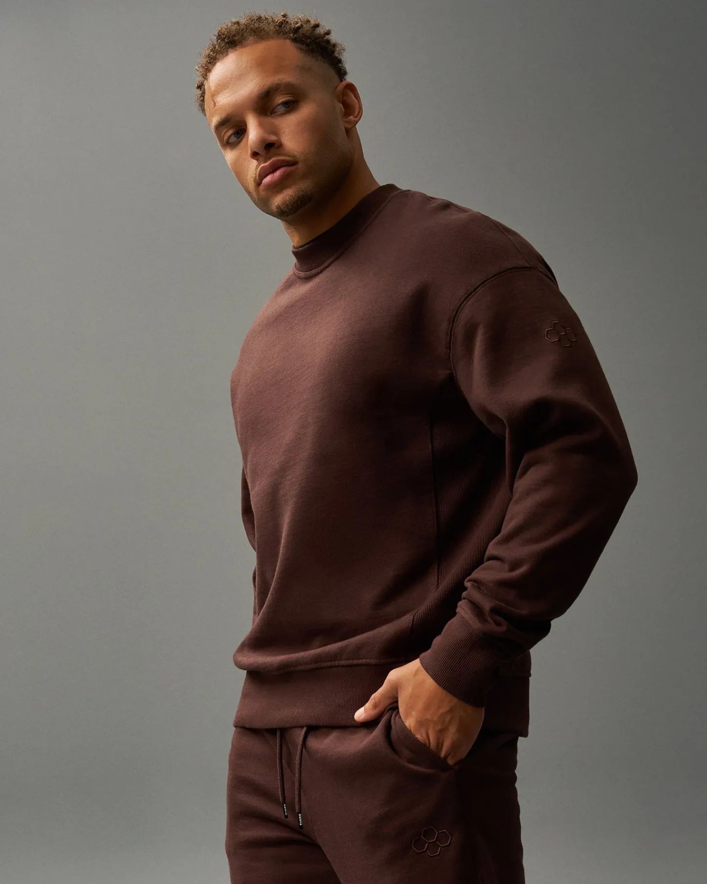 Hoodies & Pullovers>RUDIS Titan Heavyweight Fleece Crewneck - Ground Coffee