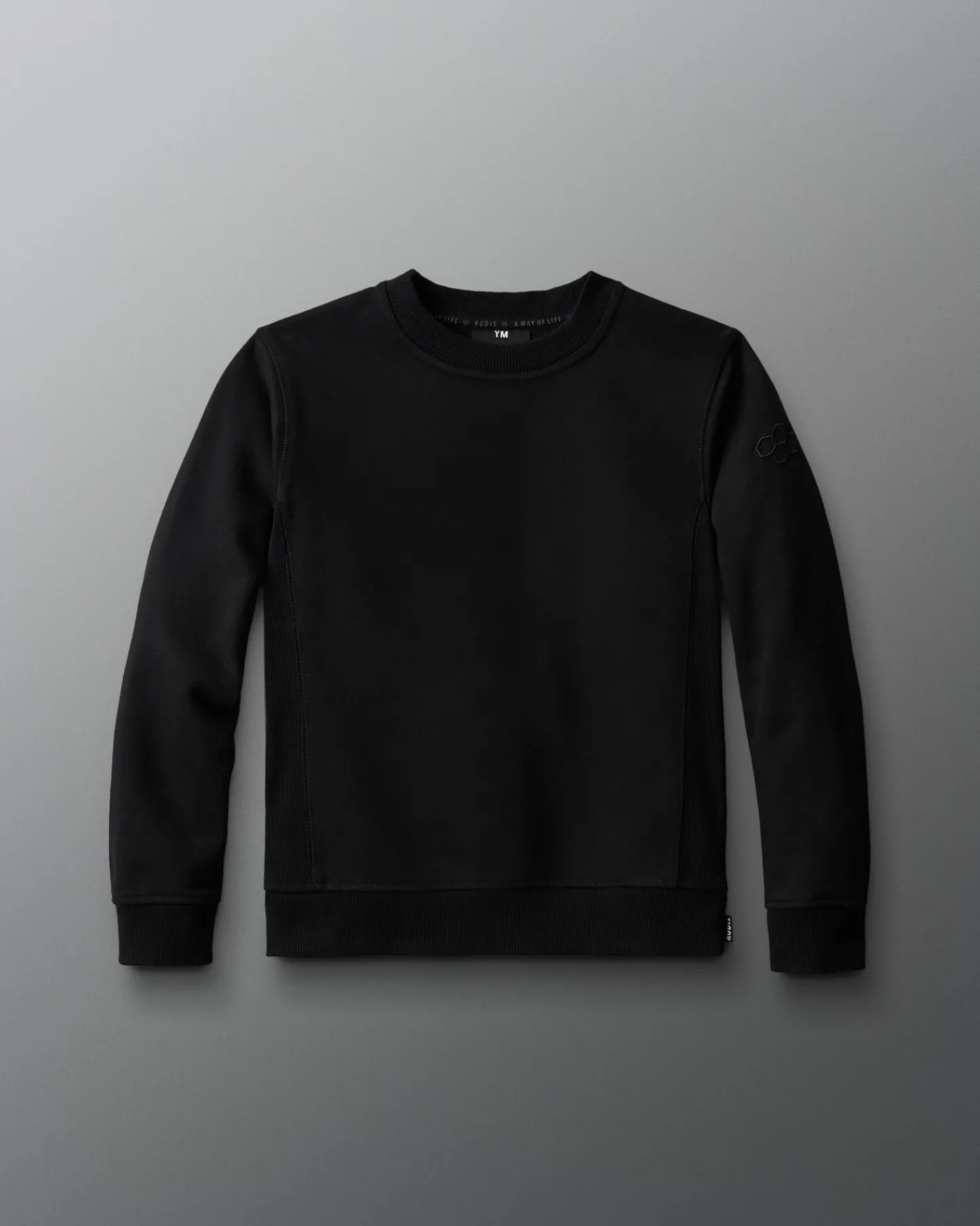 Hoodies & Pullovers>RUDIS Titan Heavyweight Fleece Youth Crewneck - Black