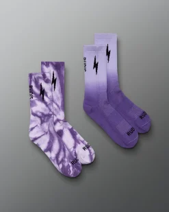 Socks & Underwear|Accessories>RUDIS SH Bolt Knit Essential Socks (2 Pack) Purple/White