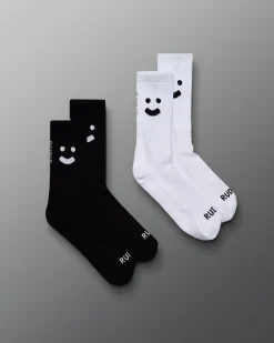 Socks & Underwear|Accessories>RUDIS SH Smile Knit Essential Socks (2 Pack) White/Black