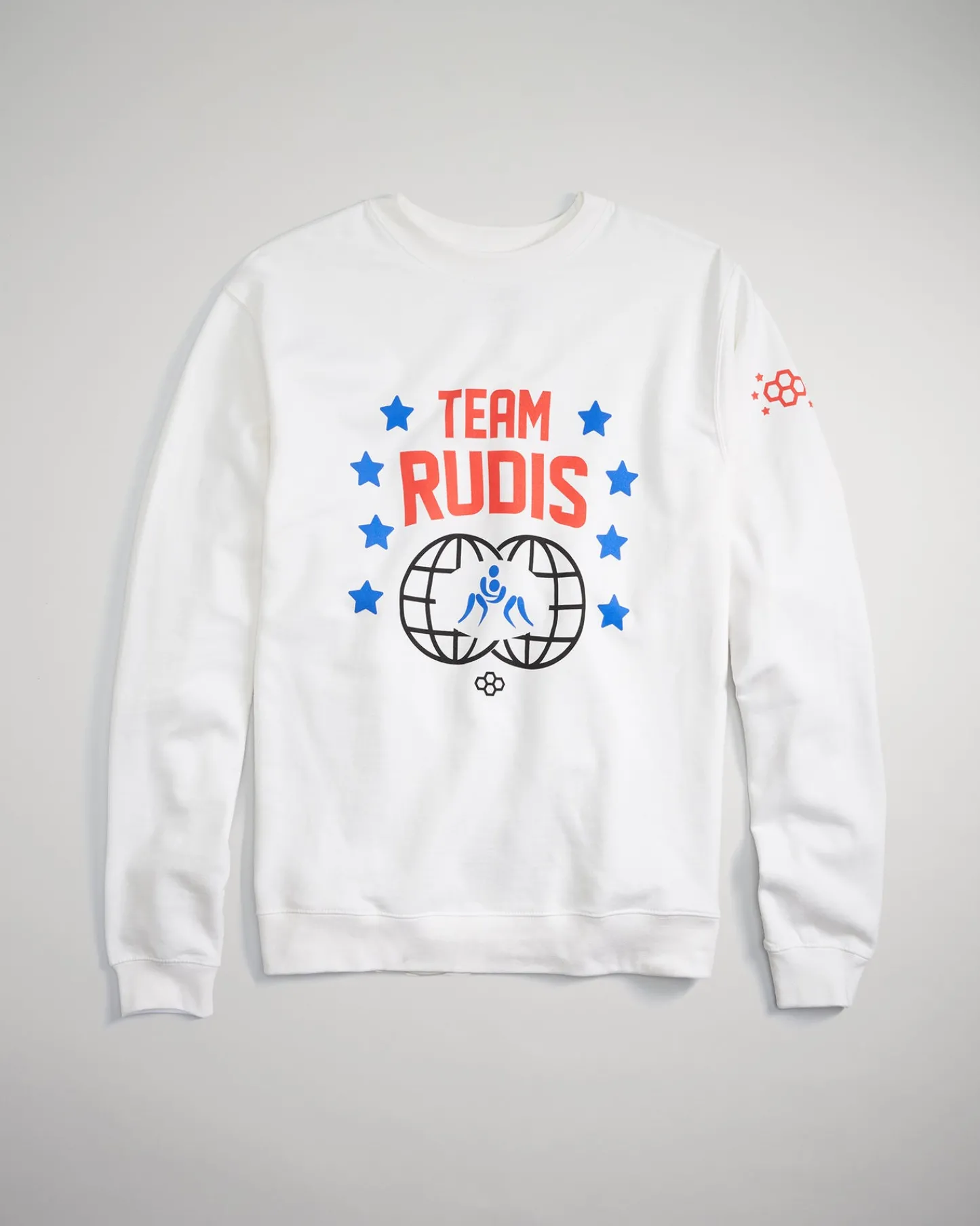 Hoodies & Pullovers>RUDIS Team Retro Crewneck White