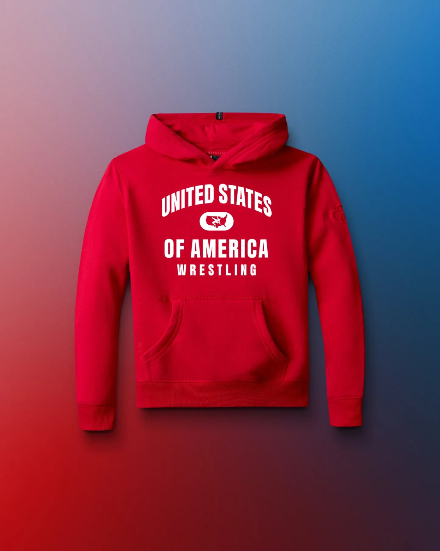 Hoodies & Pullovers>RUDIS United States of America Wrestling Youth Comfort Fleece Hoodie Red