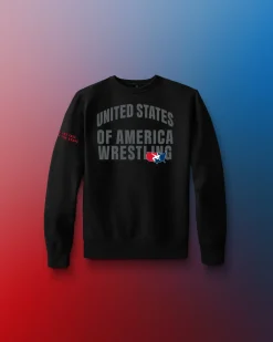 Hoodies & Pullovers>RUDIS United States of America Comfort Fleece Youth Crewneck Black