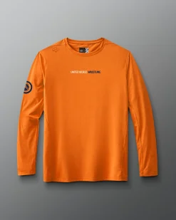 Shirts & Tees|Shirts & Tees>RUDIS United World Wrestling Performance Long Sleeve Orange