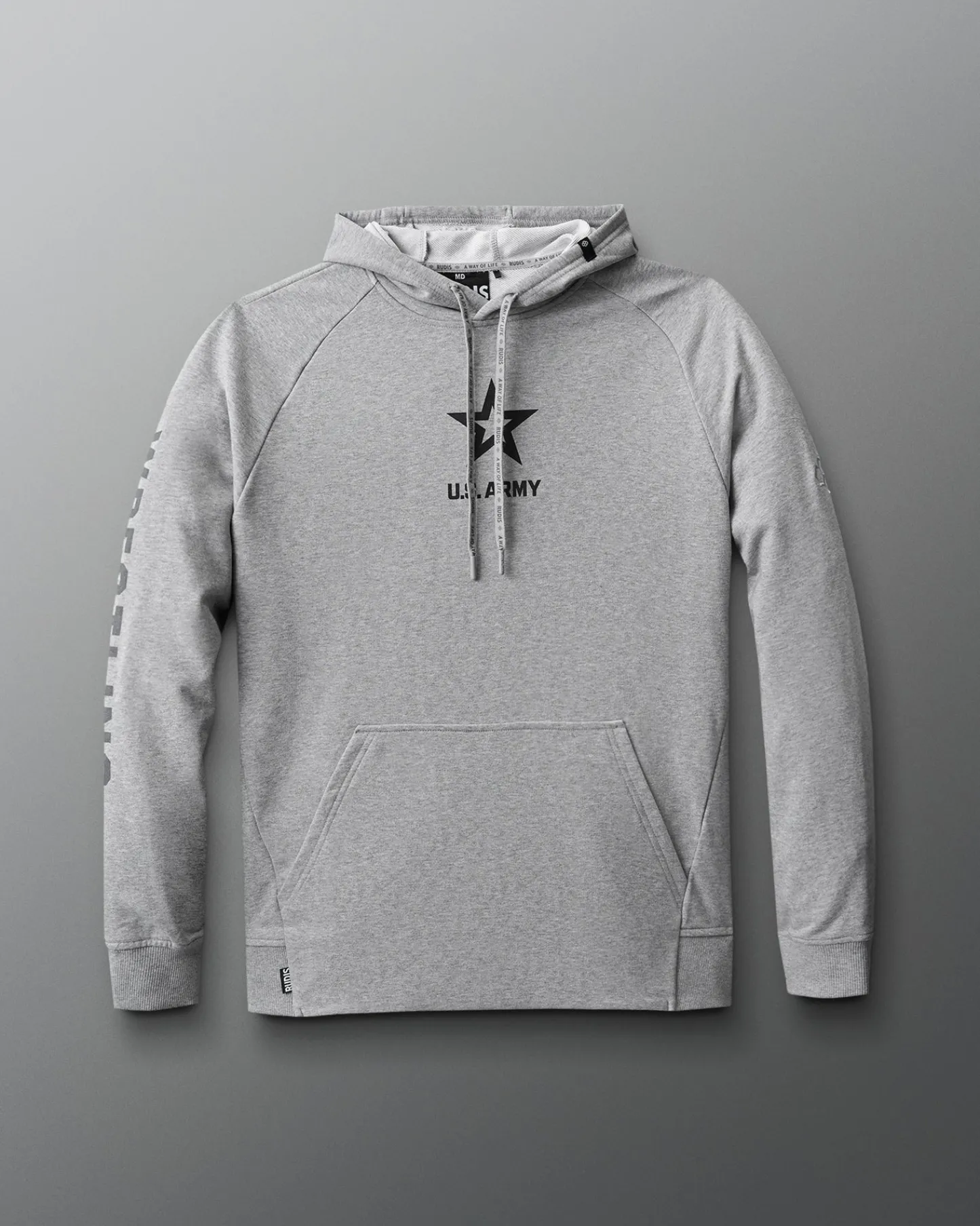 Hoodies & Pullovers|Hoodies & Pullovers>RUDIS U.S. Army Wrestling Emblem Elite Terry Hoodie Gray