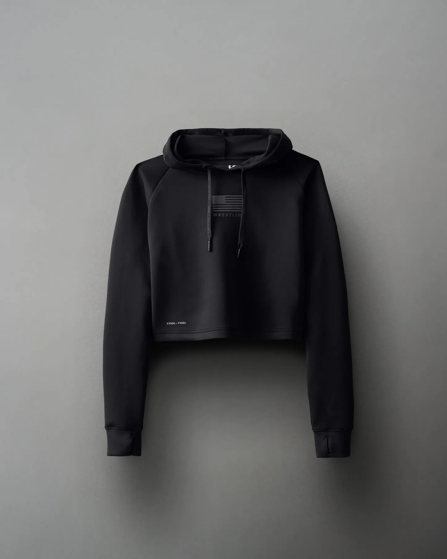 Hoodies & Pullovers>RUDIS USA COOL-FEEL Women's Crop Hoodie Black