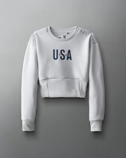 Hoodies & Pullovers>RUDIS USA COOL-FEEL Women's Fitted Crew Lunar Gray