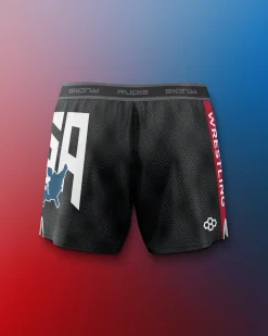 Shorts & Bottoms>RUDIS USA Dash Icon Women's Sublimated Shorts Black/Red
