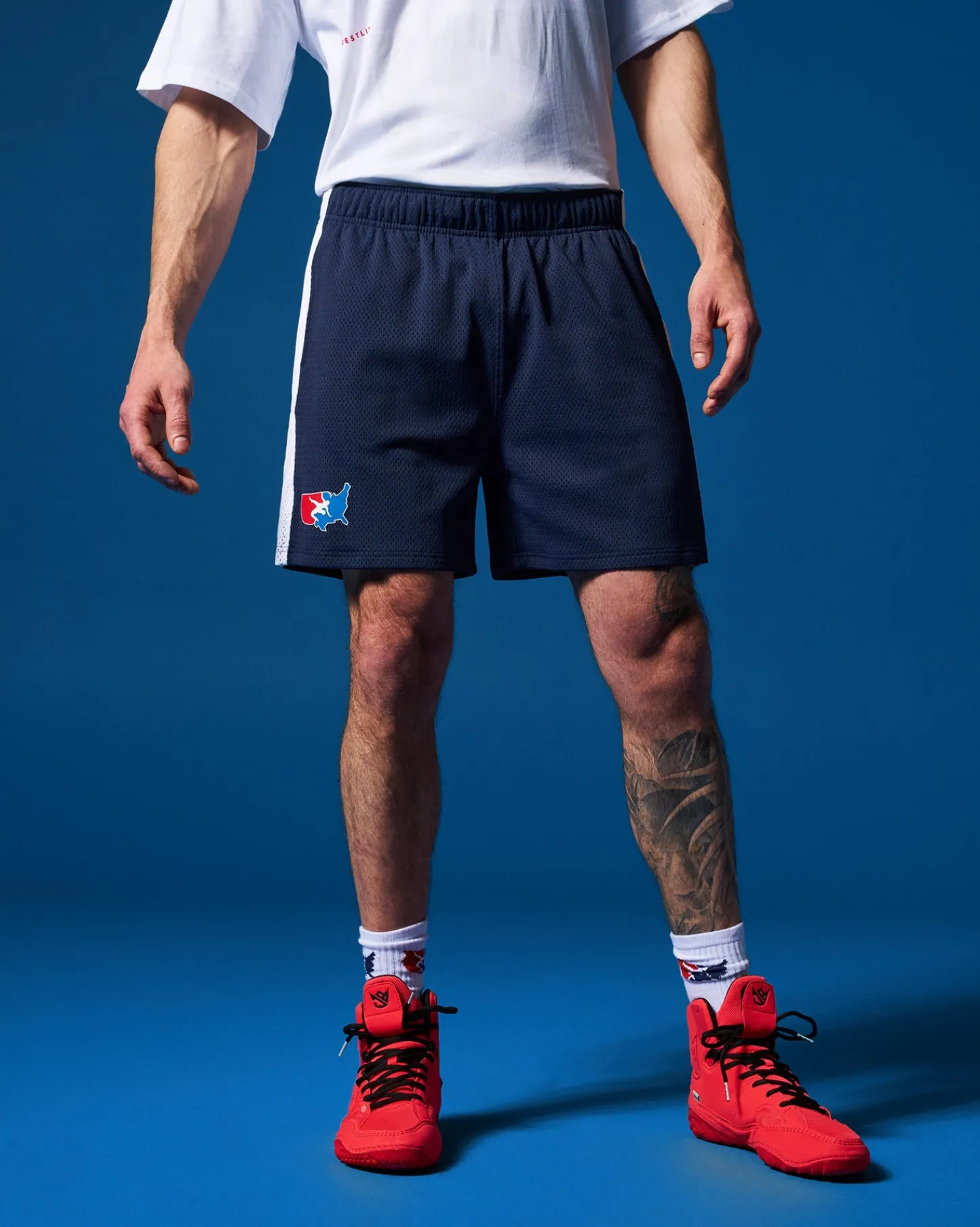 Shorts & Bottoms|Shorts & Bottoms>RUDIS USA Wrestling 5" Premium Panel Mesh Shorts