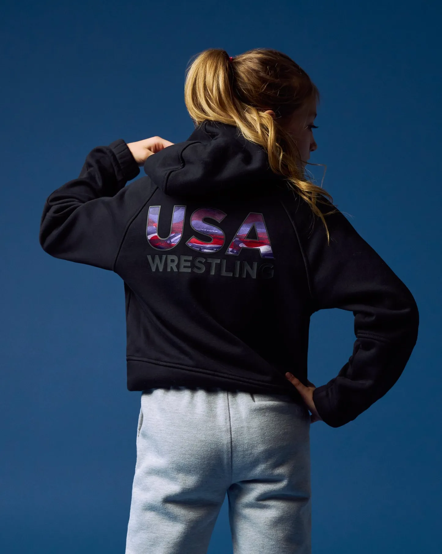 Hoodies & Pullovers>RUDIS USA Wrestling Boxy Tech Fleece Girl's Hoodie