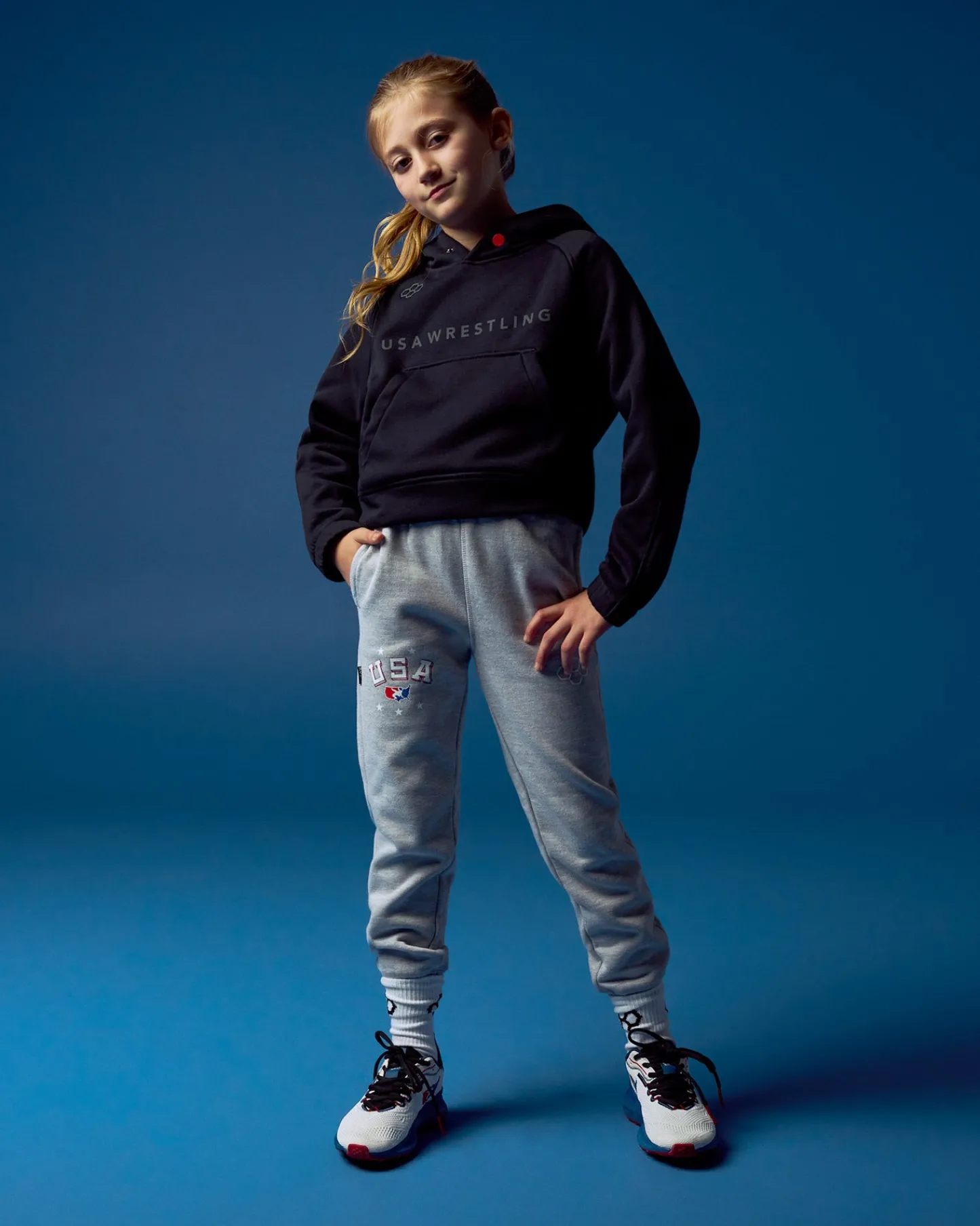 Hoodies & Pullovers>RUDIS USA Wrestling Boxy Tech Fleece Girl's Hoodie