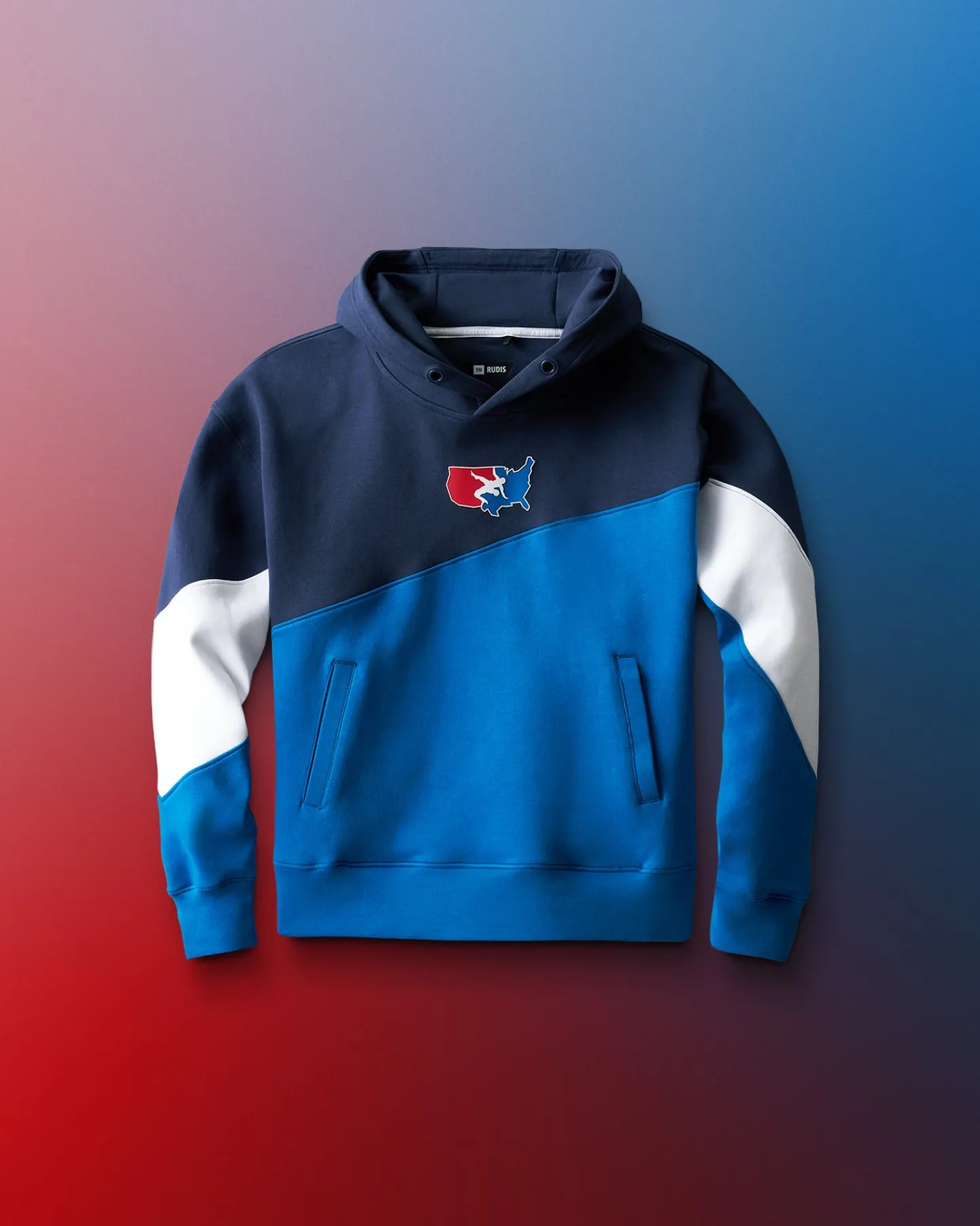 Hoodies & Pullovers>RUDIS USA Wrestling Colorblock Youth Hoodie