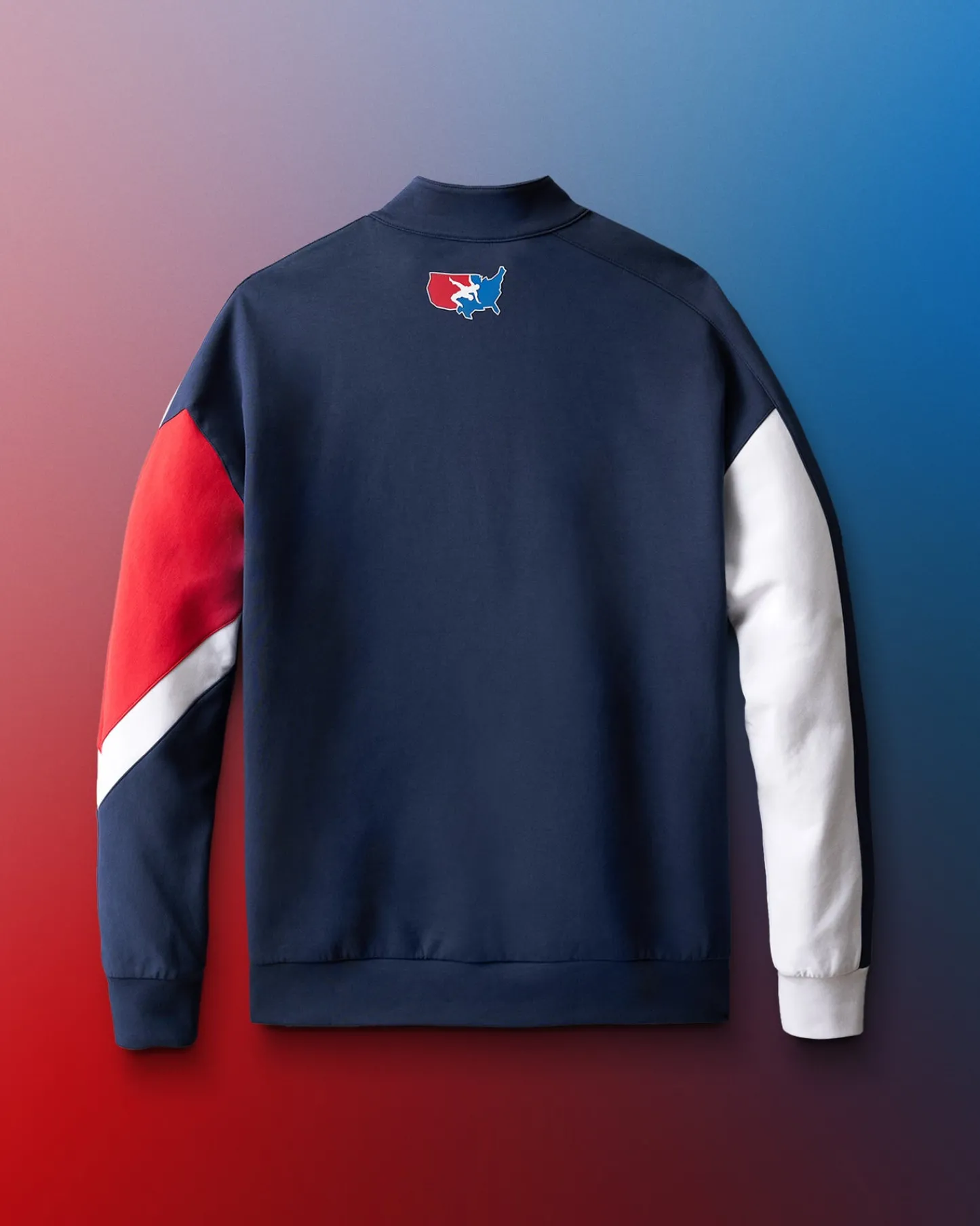 Hoodies & Pullovers|Jackets & 1/4 Zips>RUDIS USA Wrestling Colorblock 1/4 Zip Navy/White/Red