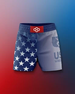 Shorts & Bottoms|Shorts & Bottoms>RUDIS USA Wrestling Flag Sublimated Shorts Navy