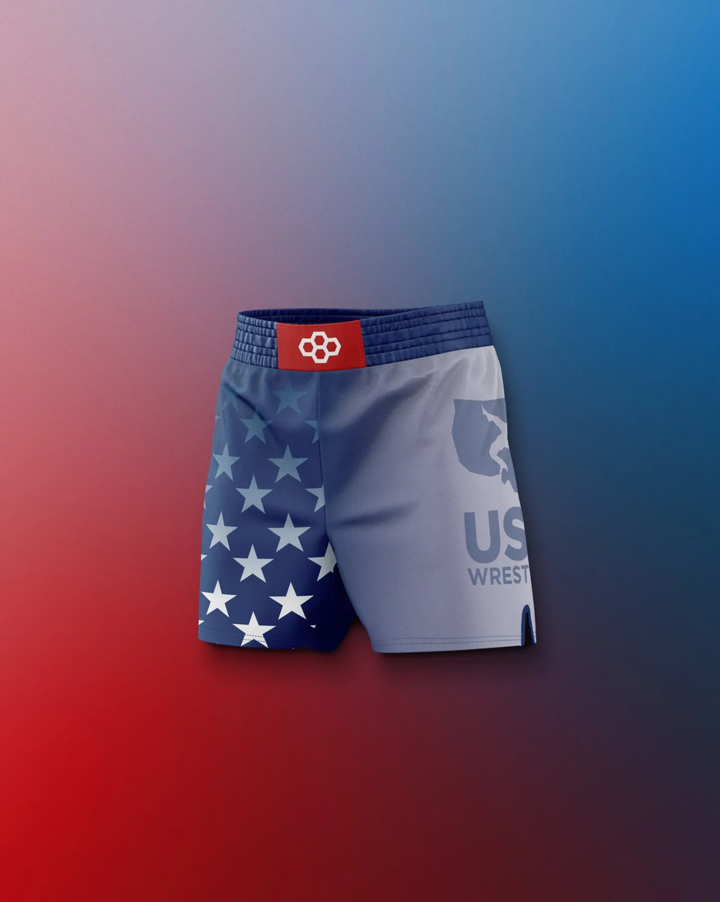 Shorts & Bottoms>RUDIS USA Wrestling Flag Youth Sublimated Shorts Navy
