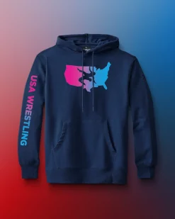 Hoodies & Pullovers|Hoodies & Pullovers>RUDIS USA Wrestling Gradient Comfort Fleece Hoodie