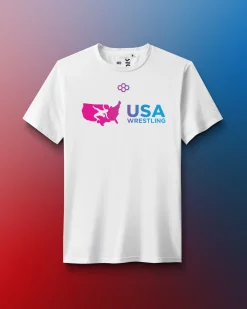 Shirts & Tees|Shirts & Tees>RUDIS USA Wrestling Gradient Elite Super Soft T-Shirt White
