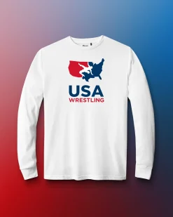 Shirts & Tees|Shirts & Tees>RUDIS USA Wrestling Legacy Classic Long Sleeve White