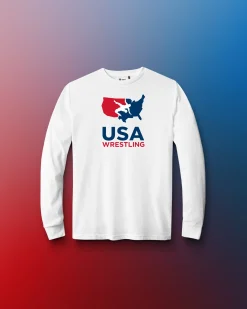 Shirts & Tees>RUDIS USA Wrestling Legacy Youth Classic Long Sleeve White