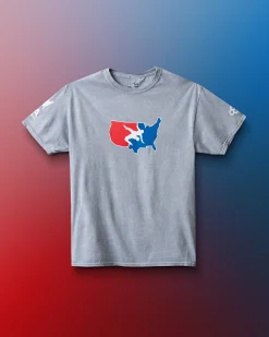 Shirts & Tees|Shirts & Tees>RUDIS USA Wrestling Logo Acid Wash Heavyweight T-Shirt