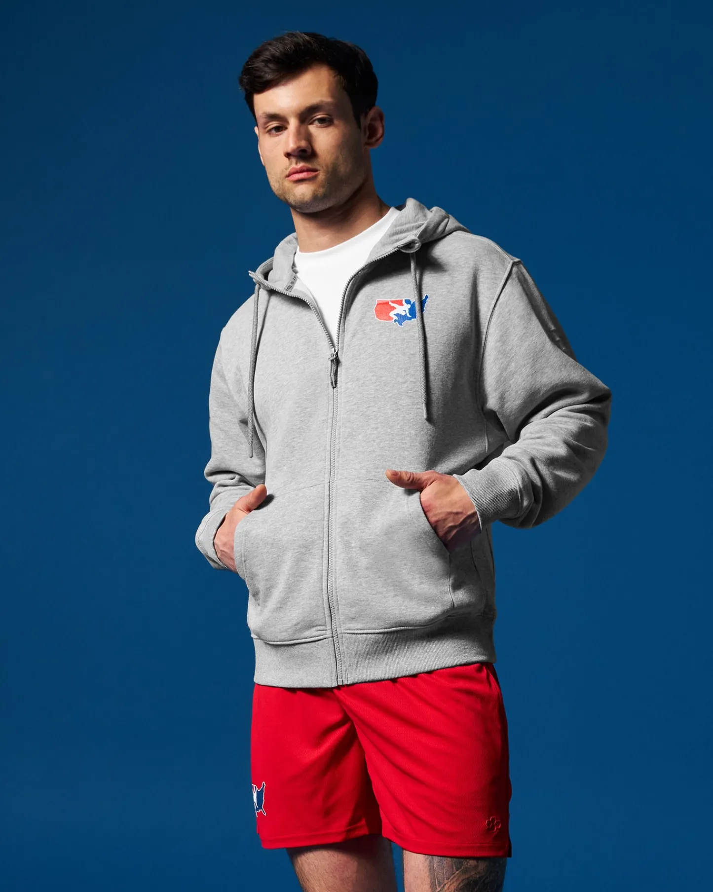 Hoodies & Pullovers|Hoodies & Pullovers>RUDIS USA Wrestling Logo Comfort Fleece Full Zip