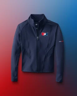 Jackets & 1/4 Zips>RUDIS USA Wrestling Logo Women's Contour Full Zip Navy