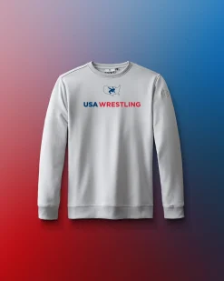 Hoodies & Pullovers>RUDIS USA Wrestling Logo Youth Elite Terry Crewneck