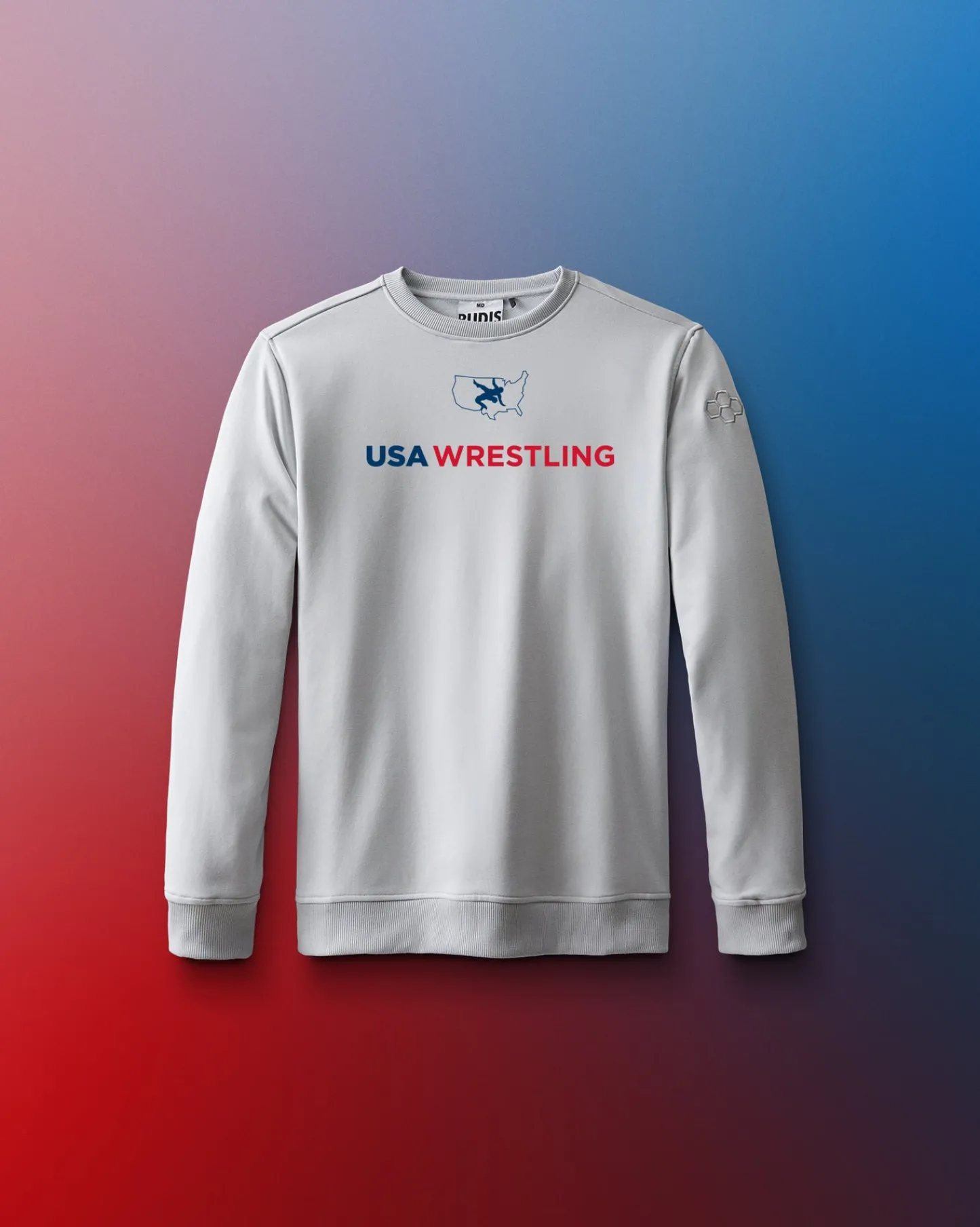 Hoodies & Pullovers>RUDIS USA Wrestling Logo Youth Elite Terry Crewneck