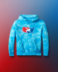 Hoodies & Pullovers>RUDIS USA Wrestling Logo Youth Tie-Dye Hoodie