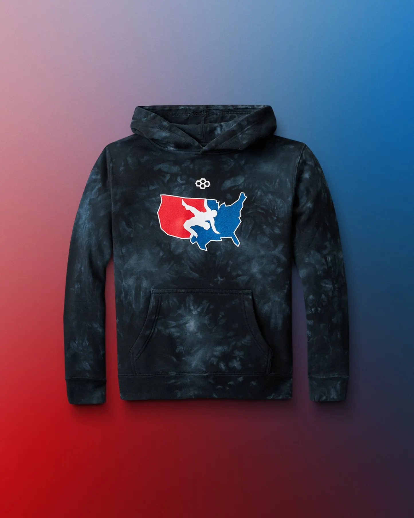 Hoodies & Pullovers>RUDIS USA Wrestling Logo Youth Tie-Dye Hoodie