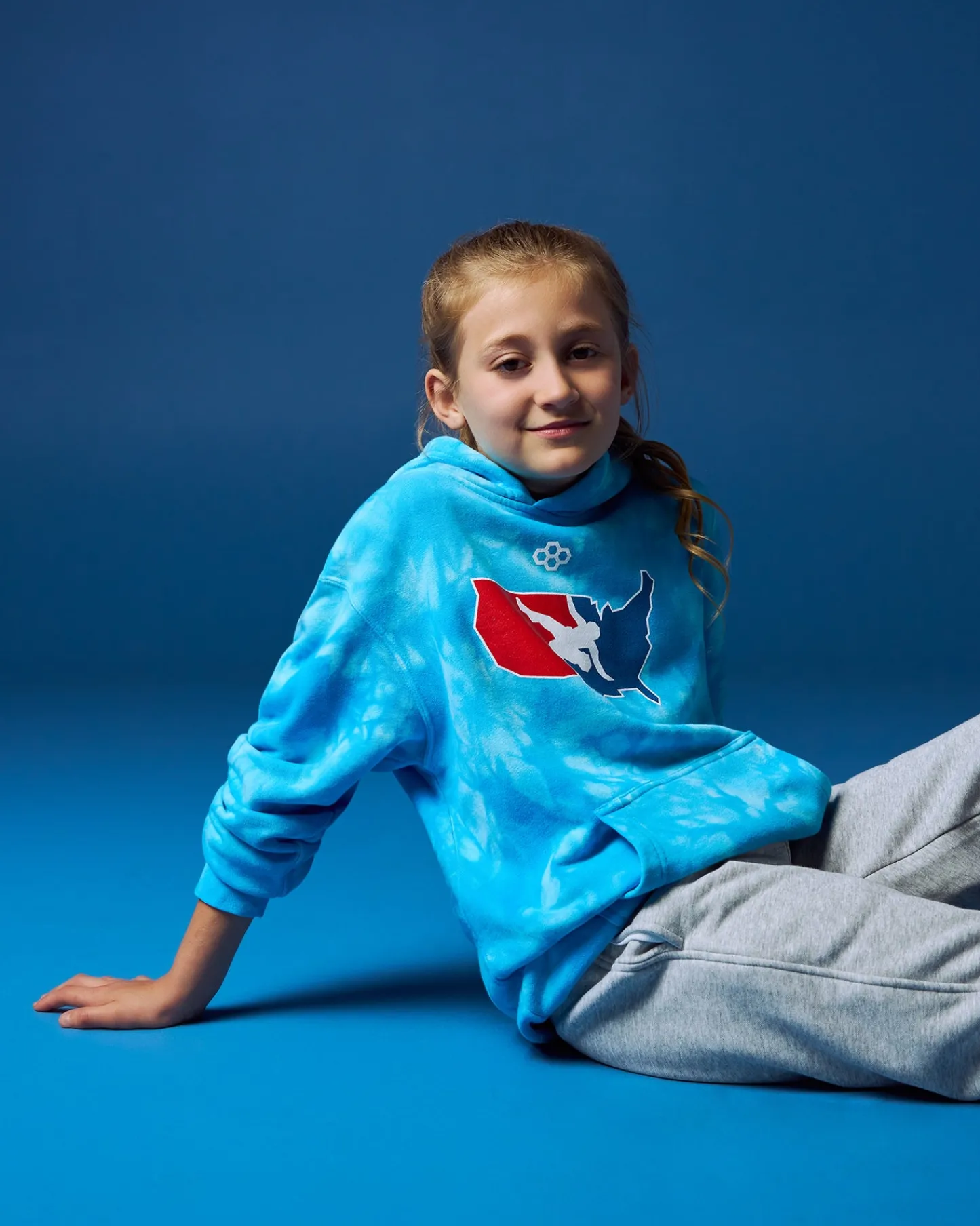 Hoodies & Pullovers>RUDIS USA Wrestling Logo Youth Tie-Dye Hoodie