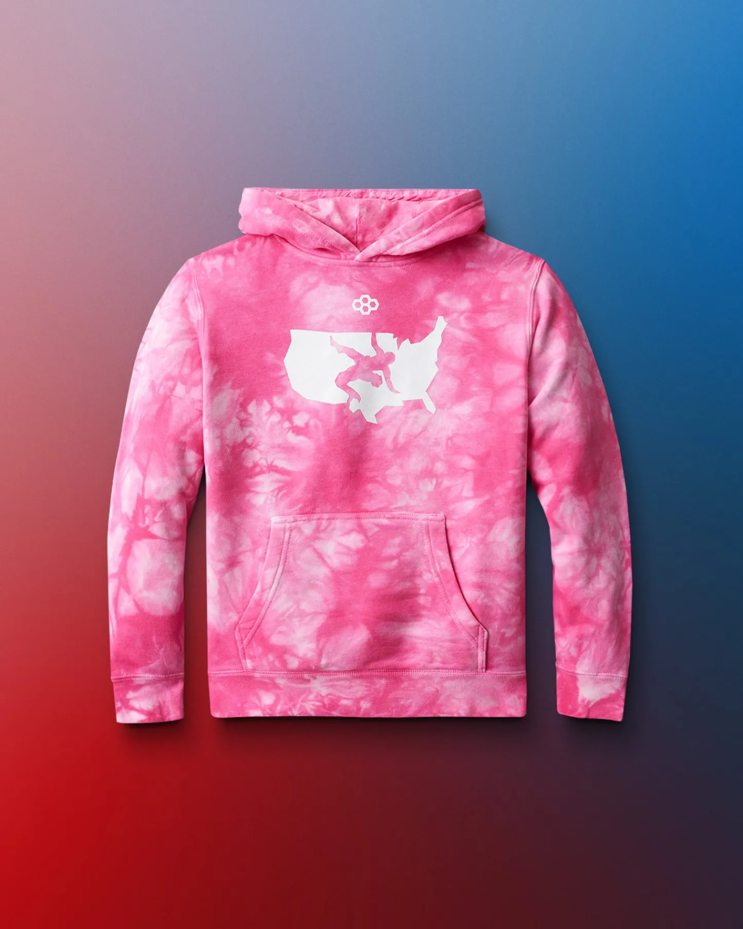 Hoodies & Pullovers>RUDIS USA Wrestling Logo Youth Tie-Dye Hoodie