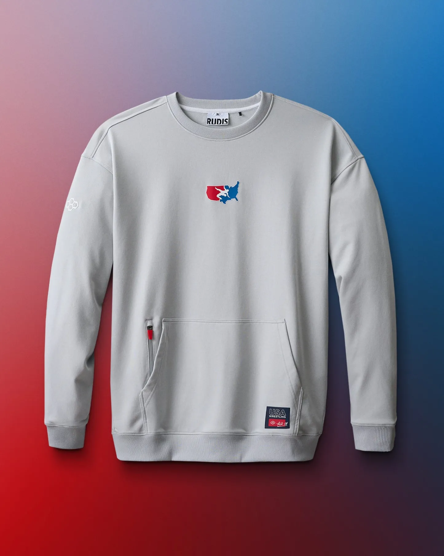 Hoodies & Pullovers|Hoodies & Pullovers>RUDIS USA Wrestling Luxe Terry Crewneck