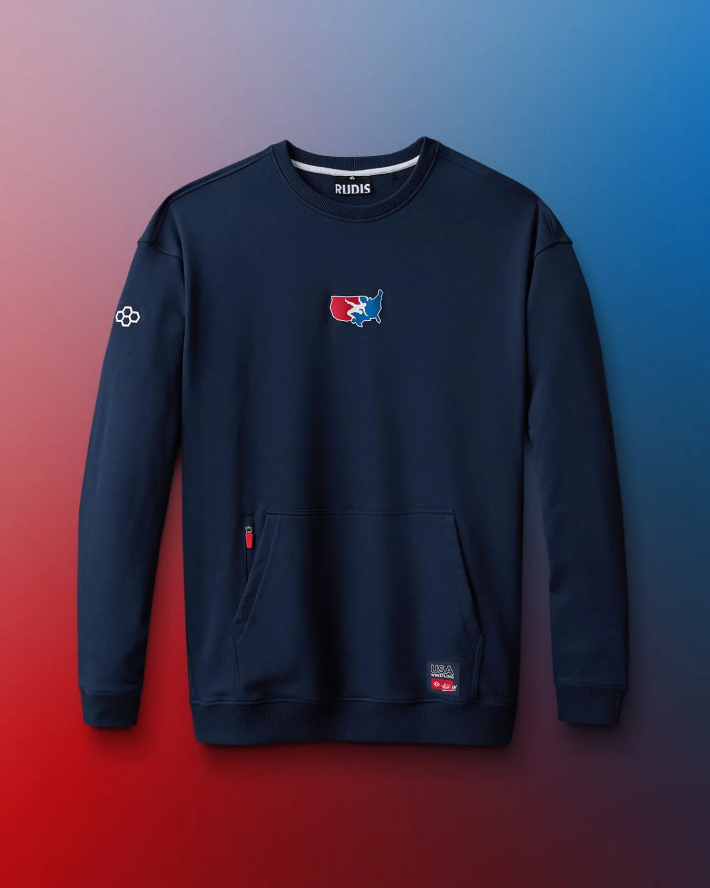 Hoodies & Pullovers|Hoodies & Pullovers>RUDIS USA Wrestling Luxe Terry Crewneck
