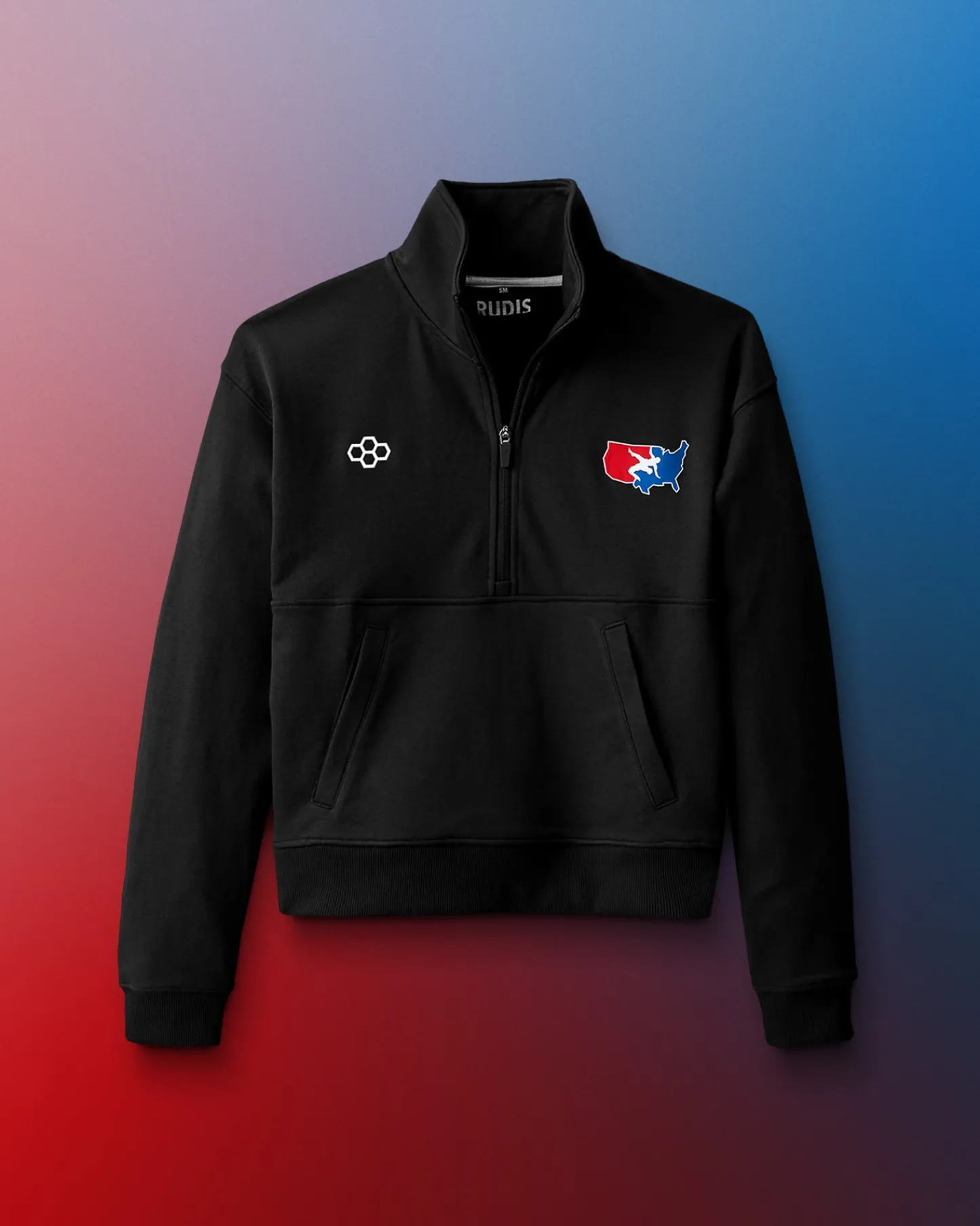 Jackets & 1/4 Zips>RUDIS USA Wrestling Luxe Terry Women's 1/4 Zip