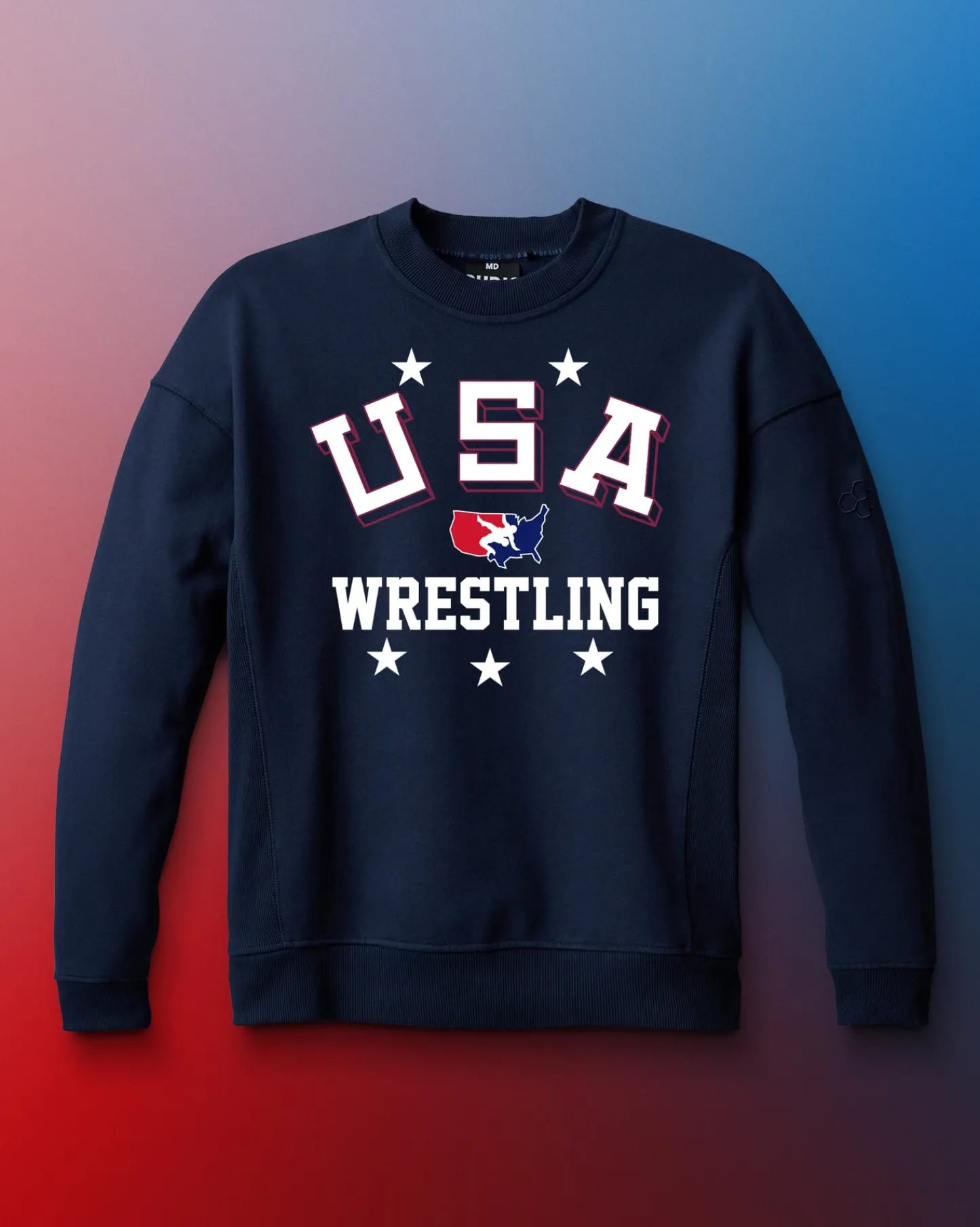Hoodies & Pullovers|Hoodies & Pullovers>RUDIS USA Wrestling Retro Titan Heavyweight Crewneck