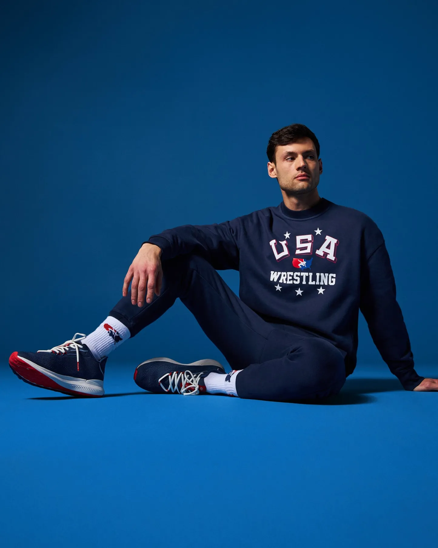 Hoodies & Pullovers|Hoodies & Pullovers>RUDIS USA Wrestling Retro Titan Heavyweight Crewneck