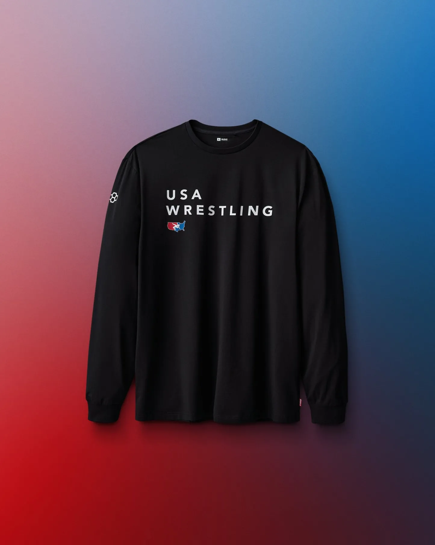 Shirts & Tees>RUDIS USA Wrestling Stacked Hybrid Youth Long Sleeve