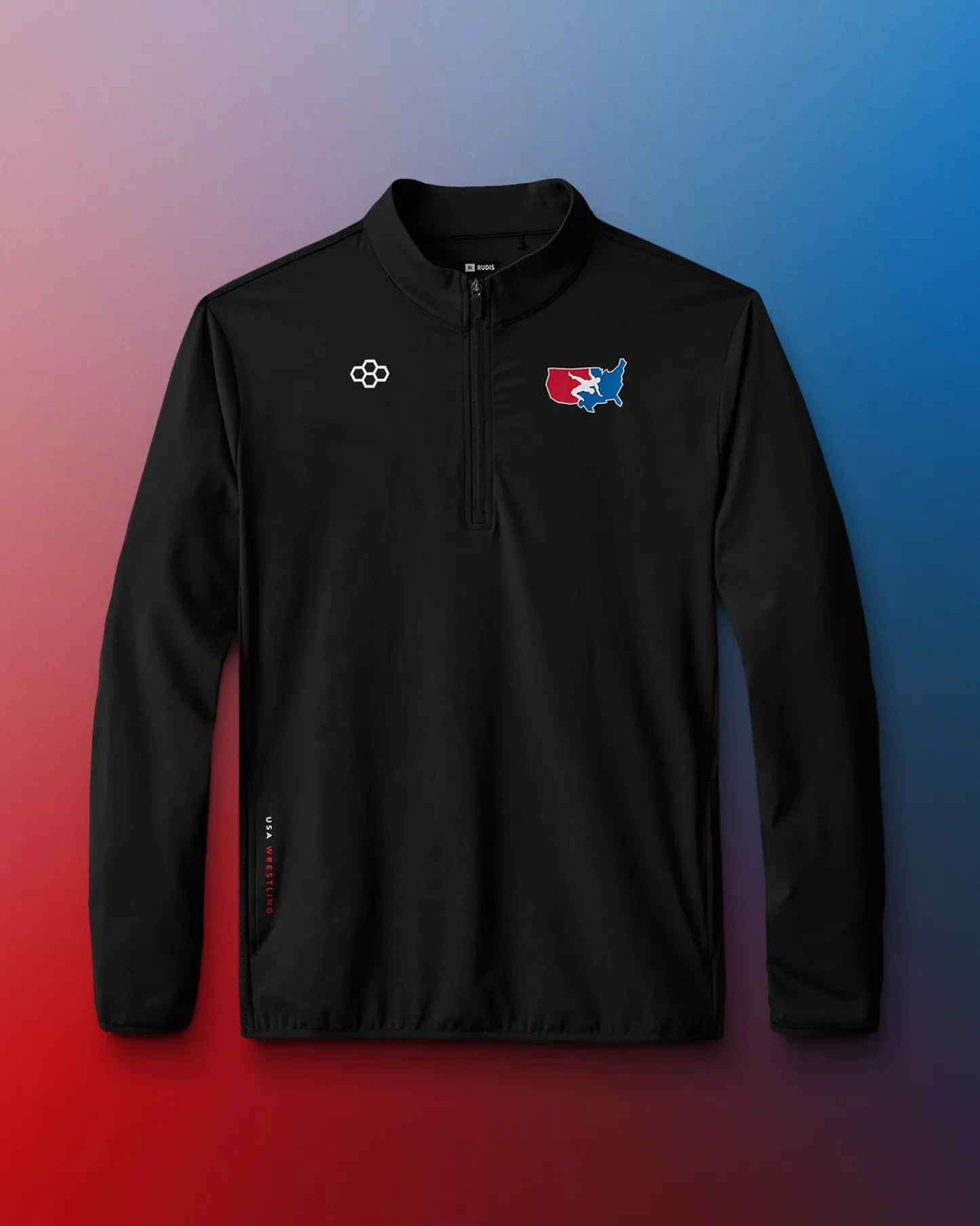 Hoodies & Pullovers|Jackets & Vests>RUDIS USA Wrestling Victory 1/4 Zip Jacket