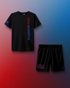 Shirts & Tees|Shorts & Bottoms>RUDIS USA Wrestling Vintage Logo Adult Set