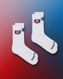 Socks & Underwear|Socks>RUDIS USA Wrestling Knit Essential Socks (2 Pair) White