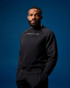 Hoodies & Pullovers|Hoodies & Pullovers>RUDIS USA Wrestling Wordmark COOL-FEEL Crewneck
