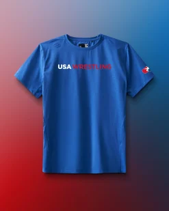 Shirts & Tees|Shirts & Tees>RUDIS USA Wrestling Wordmark Performance Heather T-Shirt