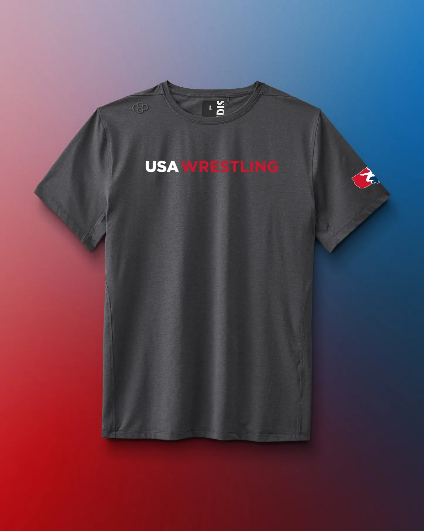 Shirts & Tees|Shirts & Tees>RUDIS USA Wrestling Wordmark Performance Heather T-Shirt