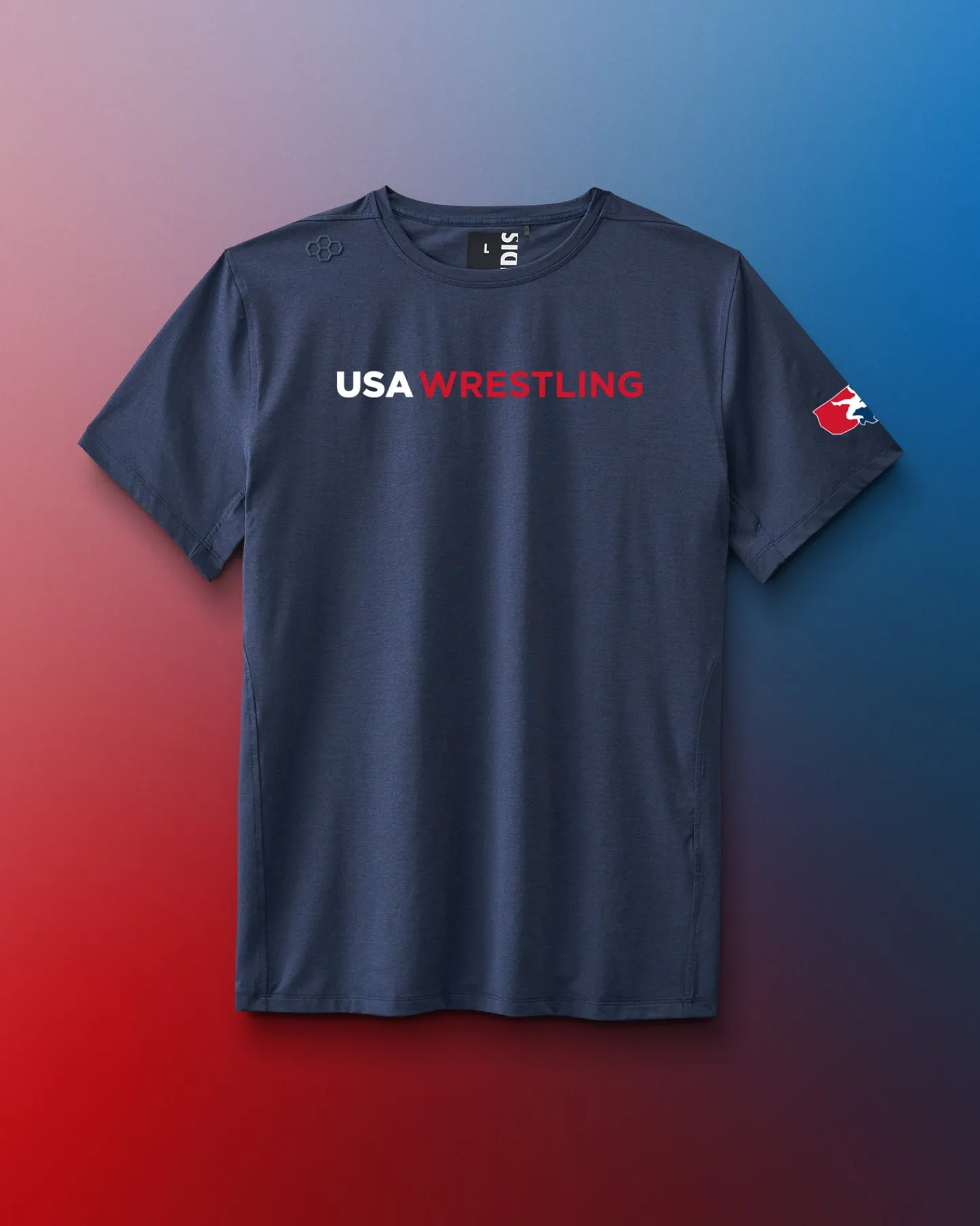 Shirts & Tees|Shirts & Tees>RUDIS USA Wrestling Wordmark Performance Heather T-Shirt