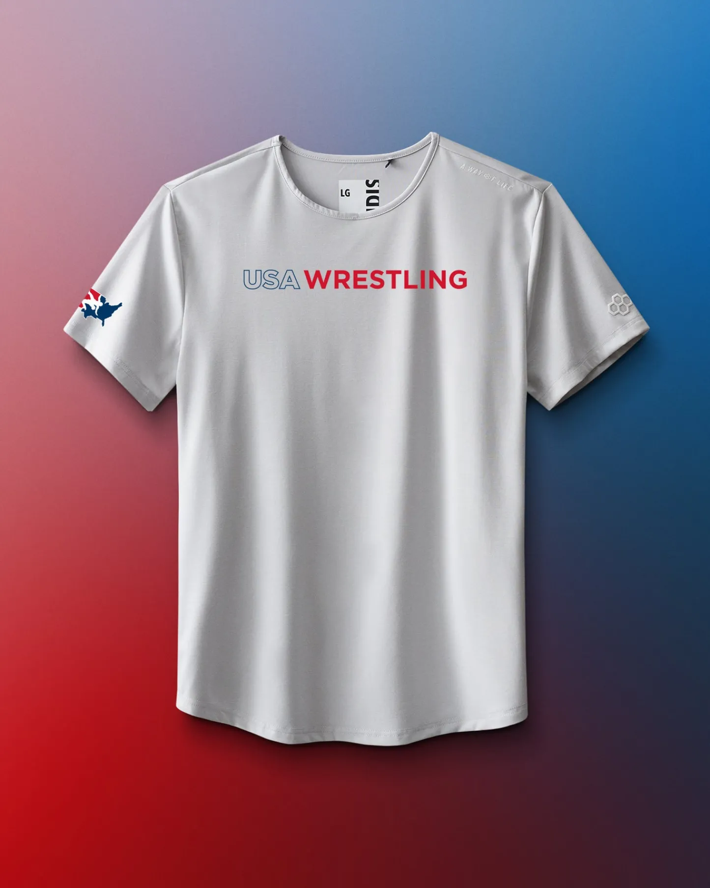 Shirts & Tees|Shirts & Tees>RUDIS USA Wrestling Wordmark Ultimate T-Shirt Lunar Gray