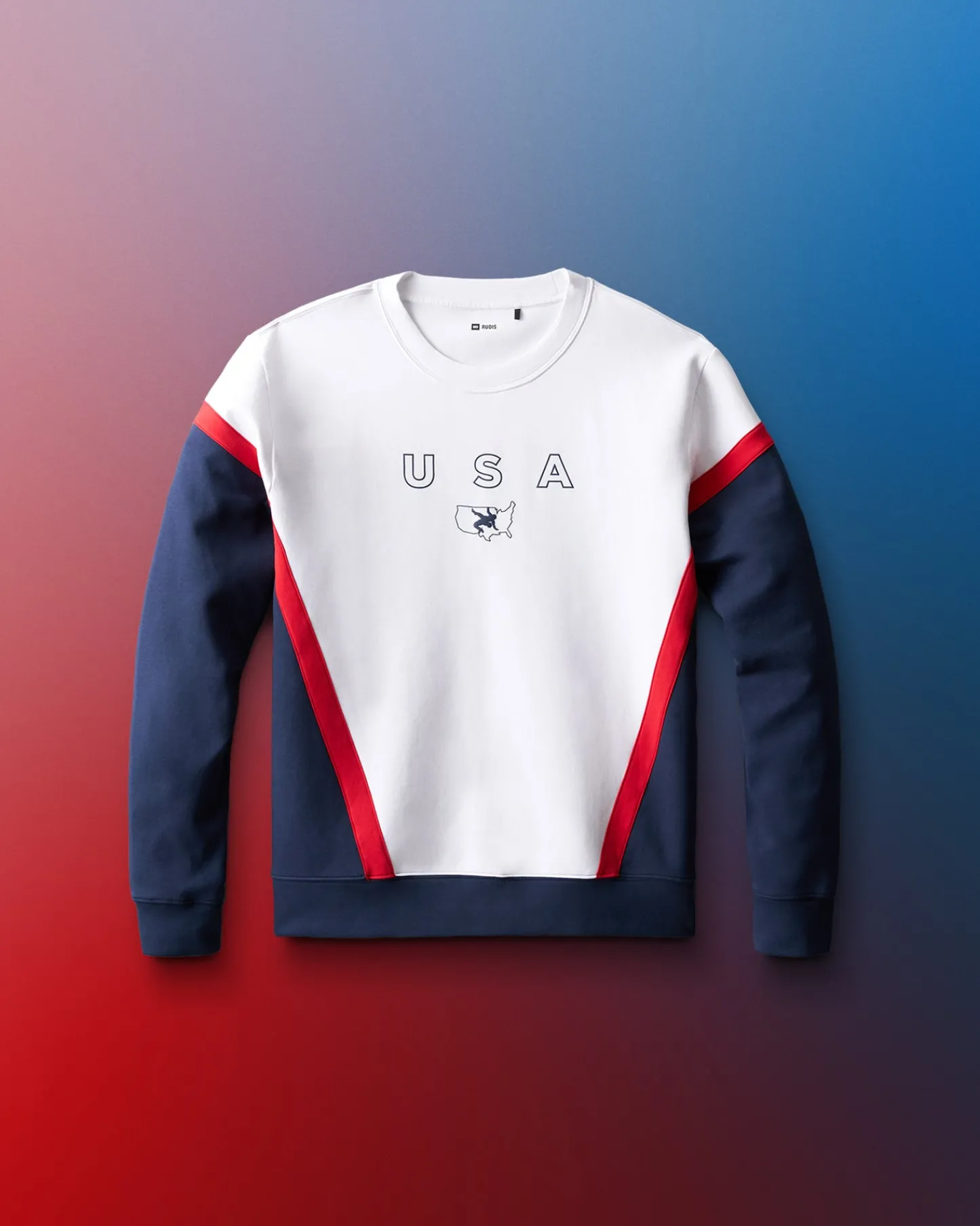 Hoodies & Pullovers>RUDIS USA Wrestling Youth Colorblock Crewneck