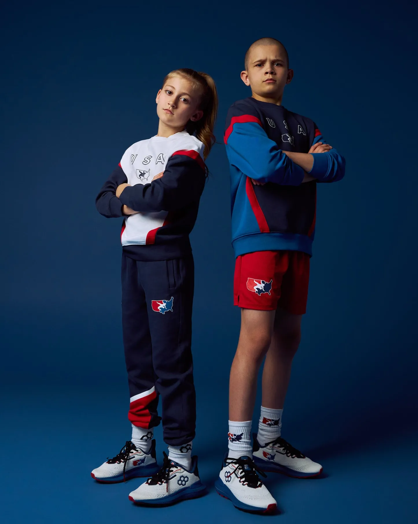 Hoodies & Pullovers>RUDIS USA Wrestling Youth Colorblock Crewneck