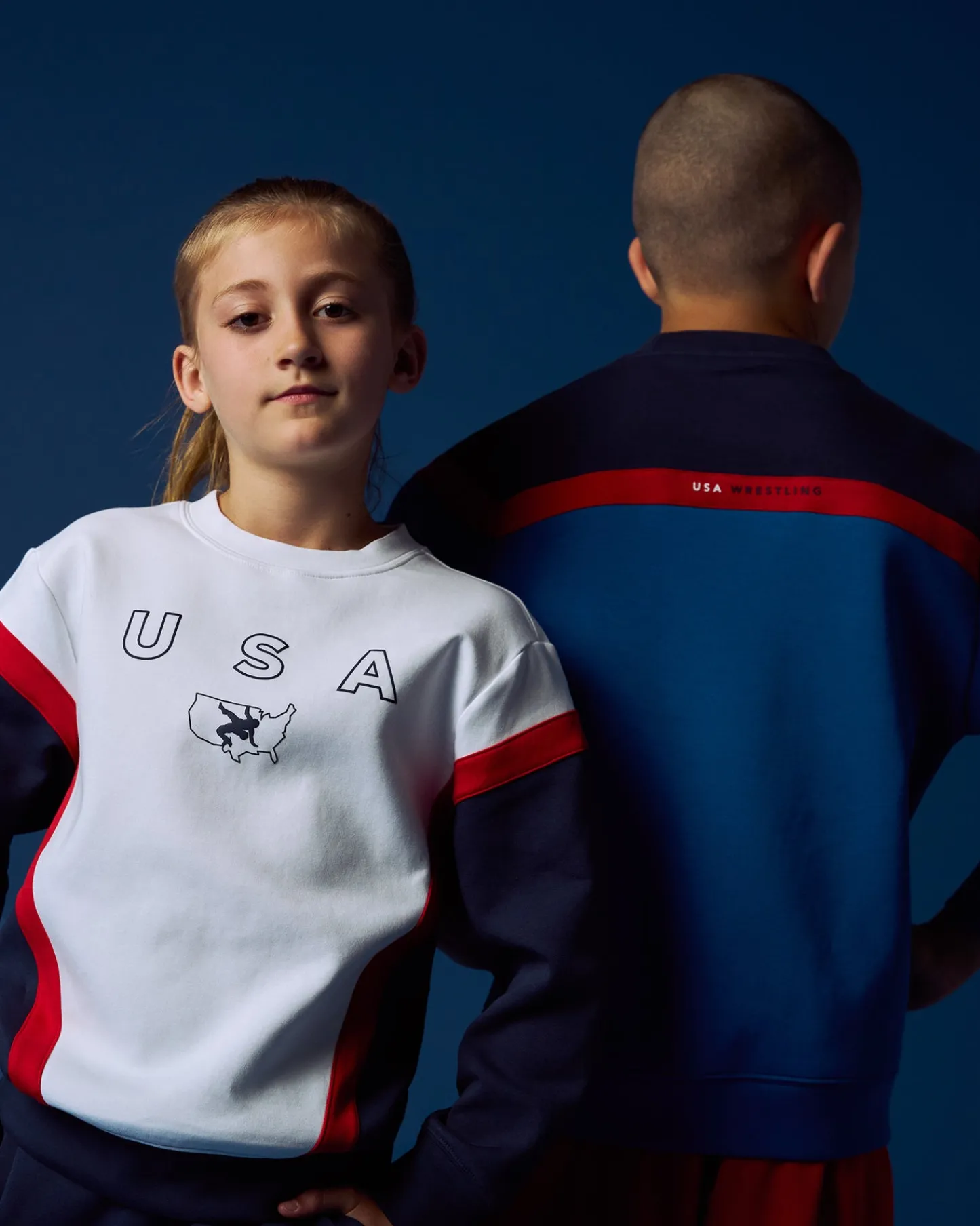 Hoodies & Pullovers>RUDIS USA Wrestling Youth Colorblock Crewneck